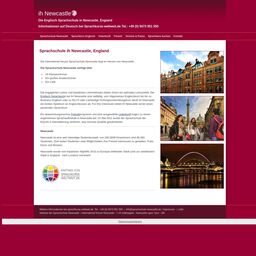 Screenshot der Website von IH Newcastle