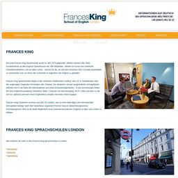 Screenshot der Website von Frances King