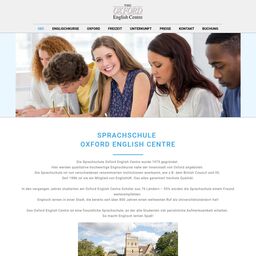 Screenshot der Website von Oxford English Centre