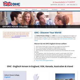 Screenshot der Website von Oxford House College - Oxford