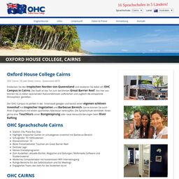 Screenshot der Website von Oxford House College - Cairns