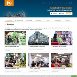 Screenshot der Website von EC Auckland **geschlossen**