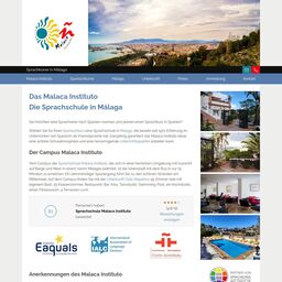 Screenshot der Website von Malaca Instituto